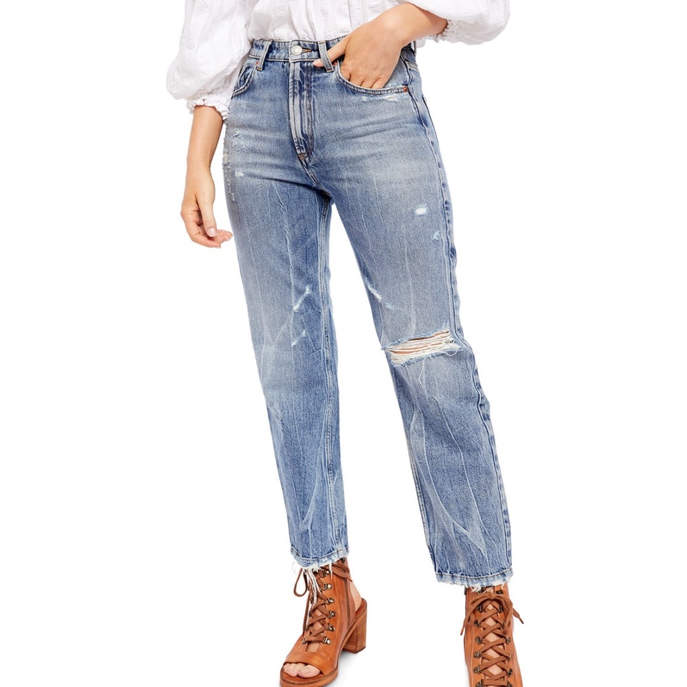 Free People Dakota Straight Leg high rise jeans